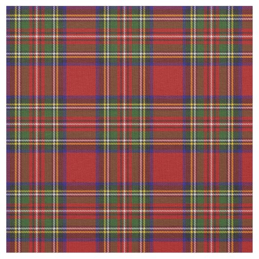 Royal Stewart Tartan Pset Scottish Pattern Stof (Close Up)