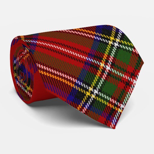 Royal Stewart Tartan Pset Scottish Pattern Stropdas (Opgerold)
