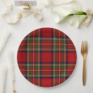 Royal Stewart Tartan Pset Scottish Symmetry Papieren Bordje