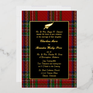 Royal Stewart Tartan Pset Wedding Folie Uitnodiging