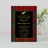 Royal Stewart Tartan Pset Wedding Folie Uitnodiging (Staand Voorkant)