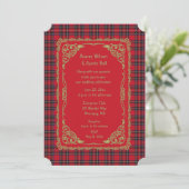 Royal Stewart Tartan Pset Wedding Kaart (Staand voorkant)