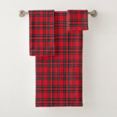 Royal Stewart tartan red black plaid Bad Handdoek (Insitu)