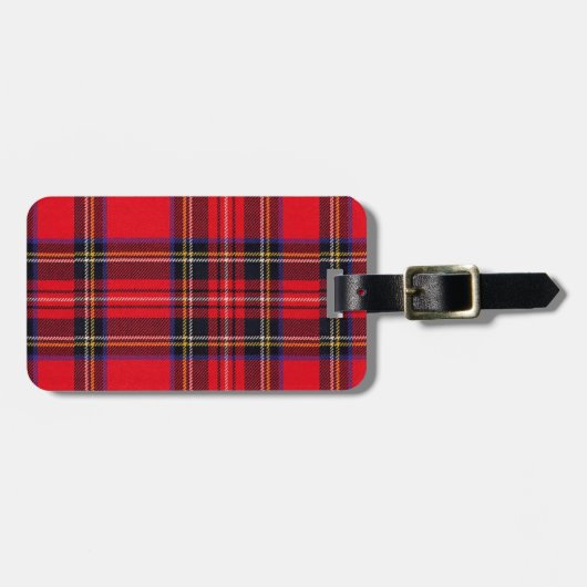 Royal Stewart tartan red black plaid Bagagelabel (Voorkant horizontaal)