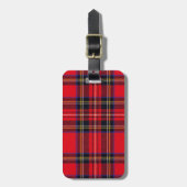 Royal Stewart tartan red black plaid Bagagelabel (Voorkant verticaal)