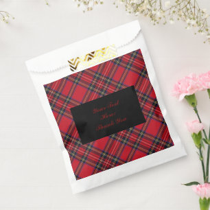 Royal Stewart tartan red black plaid Bedankzakje