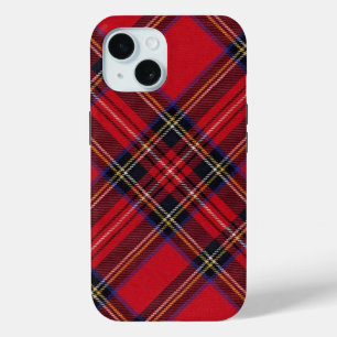 Royal Stewart tartan red black plaid iPhone 15 Case