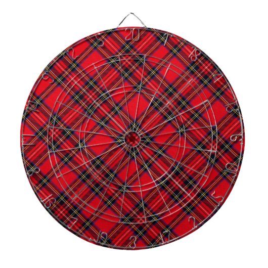 Royal Stewart tartan red black plaid Dartbord (Voorkant)