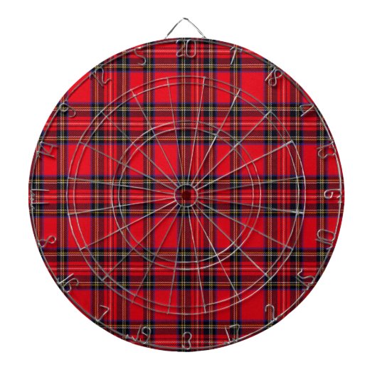 Royal Stewart tartan red black plaid Dartbord (Voorkant)