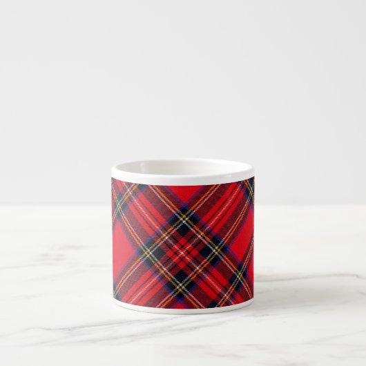 Royal Stewart tartan red black plaid Espresso Kop (Voorkant)