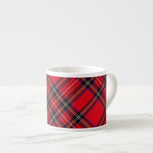 Royal Stewart tartan red black plaid Espresso Kop (Voorkant rechts)