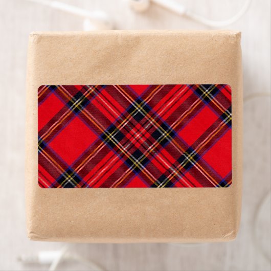 Royal Stewart tartan red black plaid Etiket (Insitu)
