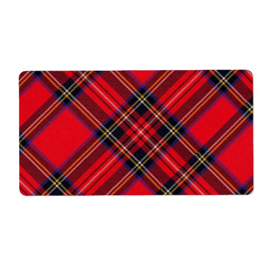 Royal Stewart tartan red black plaid Etiket (Voorkant)