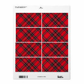 Royal Stewart tartan red black plaid Etiket (Full Sheet)