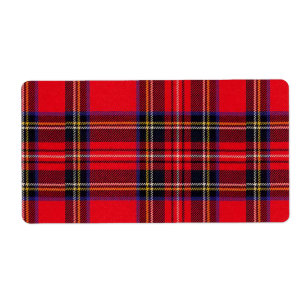 Royal Stewart tartan red black plaid Etiket