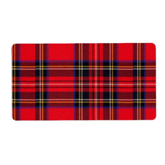 Royal Stewart tartan red black plaid Etiket (Voorkant)