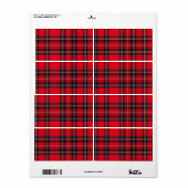 Royal Stewart tartan red black plaid Etiket (Full Sheet)