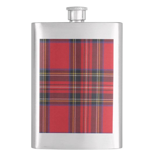 Royal Stewart tartan red black plaid Flacon (Voorkant)