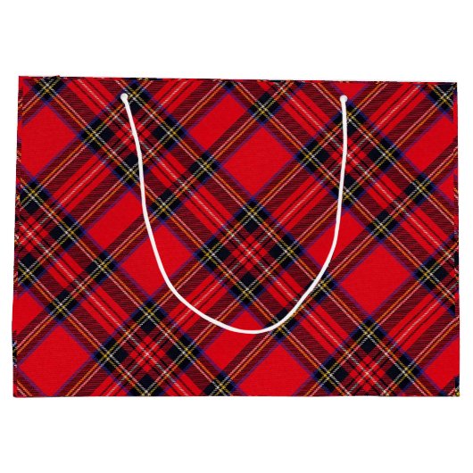 Royal Stewart tartan red black plaid Groot Cadeauzakje (Achterkant)