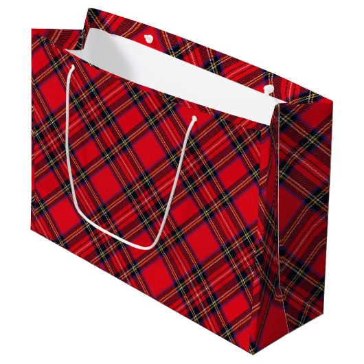 Royal Stewart tartan red black plaid Groot Cadeauzakje (Voorkant Gekanteld)