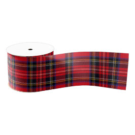Royal Stewart tartan red black plaid Grosgrain Lint