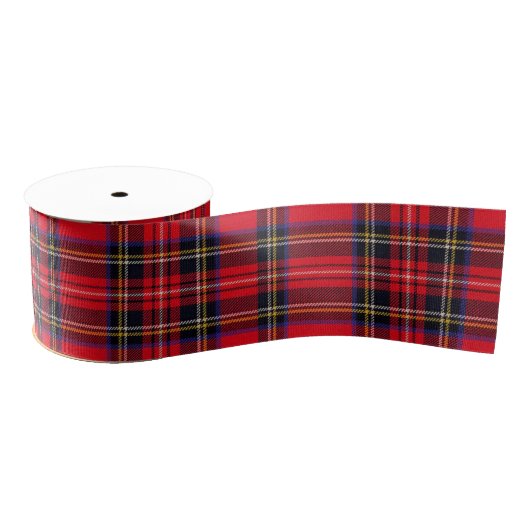 Royal Stewart tartan red black plaid Grosgrain Lint (Spoel)