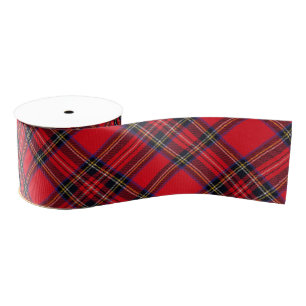 Royal Stewart tartan red black plaid Grosgrain Lint