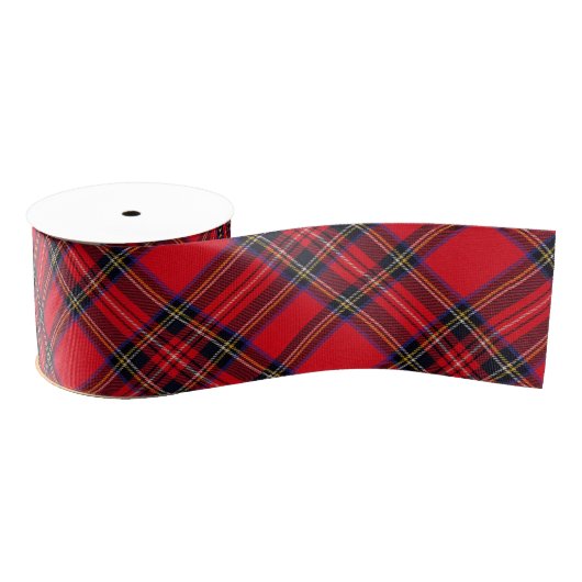 Royal Stewart tartan red black plaid Grosgrain Lint (Spoel)