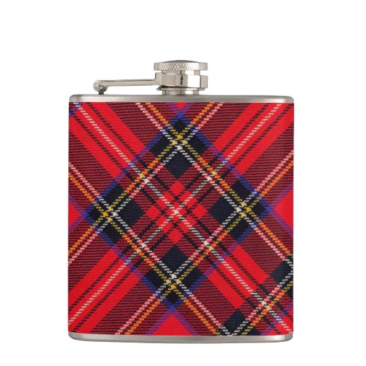Royal Stewart tartan red black plaid Heupfles (Voorkant)