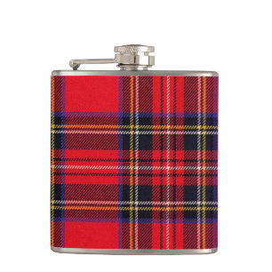 Royal Stewart tartan red black plaid Heupfles