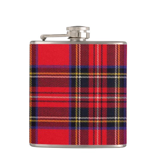 Royal Stewart tartan red black plaid Heupfles (Voorkant)