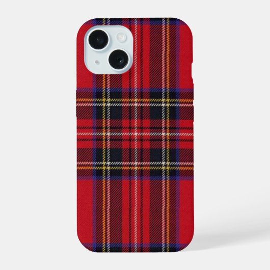 Royal Stewart tartan red black plaid iPhone 15 Case (Achterkant)