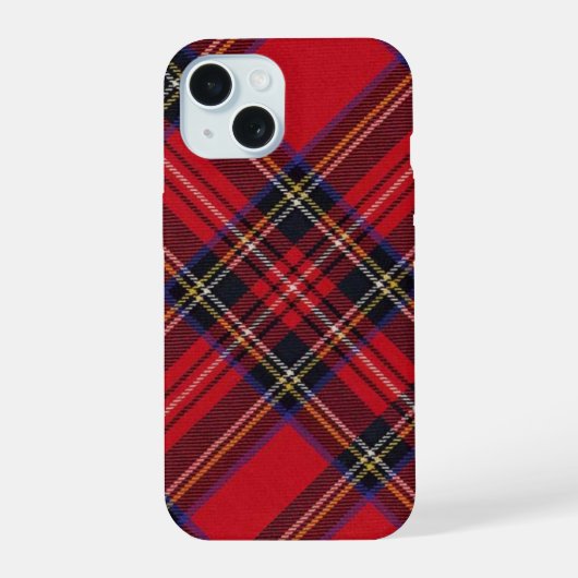 Royal Stewart tartan red black plaid iPhone 15 Case (Achterkant)