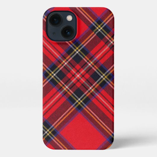 Royal Stewart tartan red black plaid iPhone Hoesje (Achterkant)