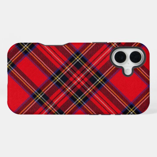 Royal Stewart tartan red black plaid iPhone Hoesje (Achterkant horizontaal)
