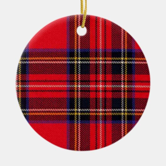 Royal Stewart tartan red black plaid Keramisch Ornament (Voorkant)