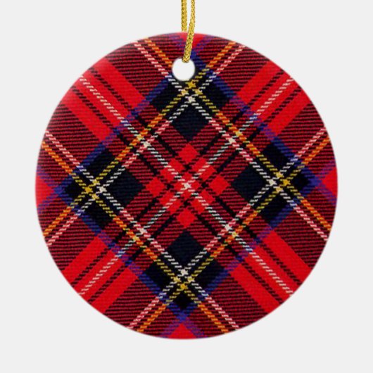 Royal Stewart tartan red black plaid Keramisch Ornament (Voorkant)