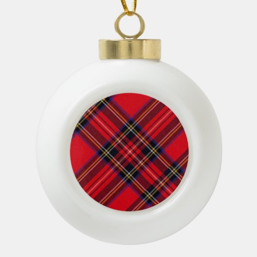 Royal Stewart tartan red black plaid Keramische Bal Ornament (Voorkant)