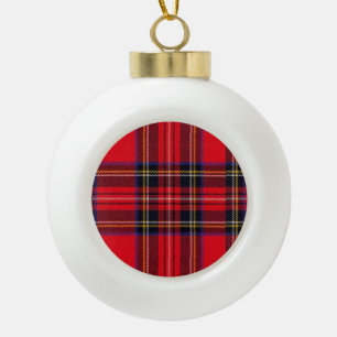 Royal Stewart tartan red black plaid Keramische Bal Ornament