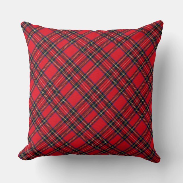 Royal Stewart tartan red black plaid Kussen (Voorkant)