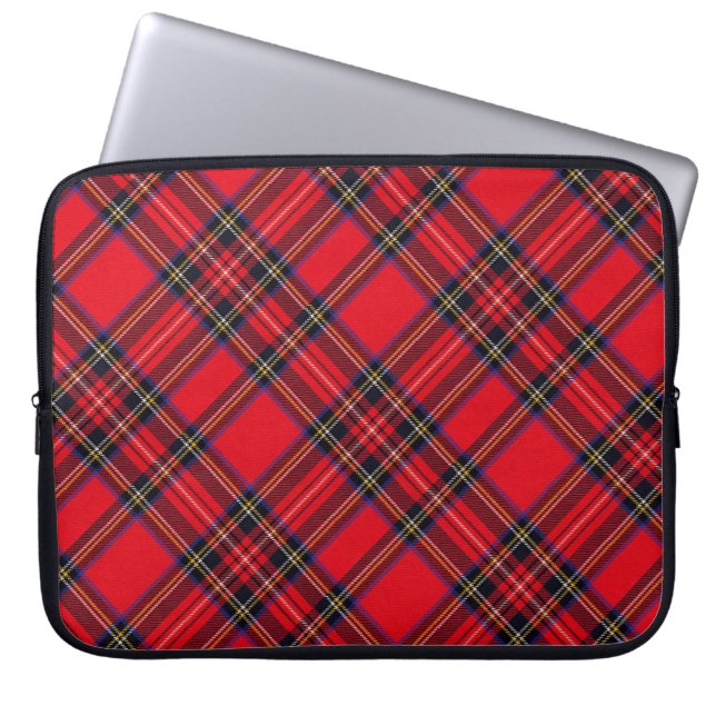 Royal Stewart tartan red black plaid Laptop Sleeve (Voorkant)
