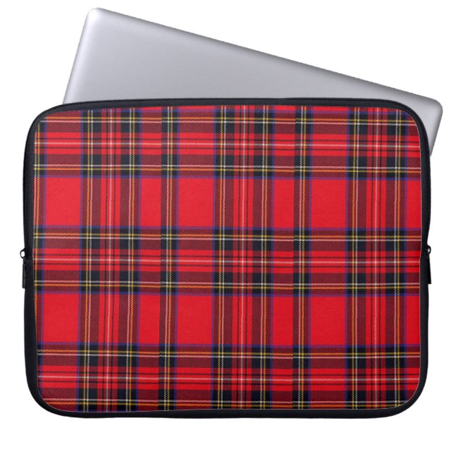 Royal Stewart tartan red black plaid Laptop Sleeve (Voorkant)