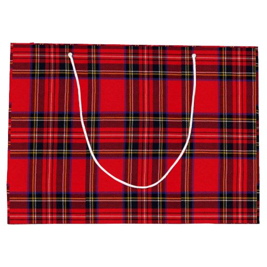 Royal Stewart tartan red black plaid Large Cadeautasje (Achterkant)