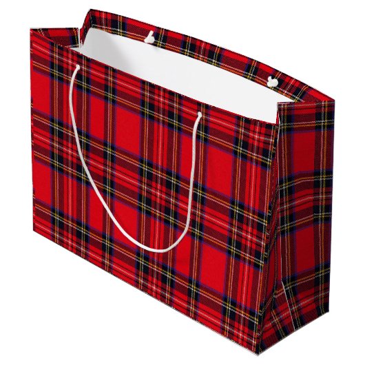 Royal Stewart tartan red black plaid Large Cadeautasje (Achterkant Gekanteld)