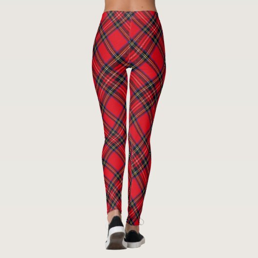 Royal Stewart tartan red black plaid Leggings (Achterkant)