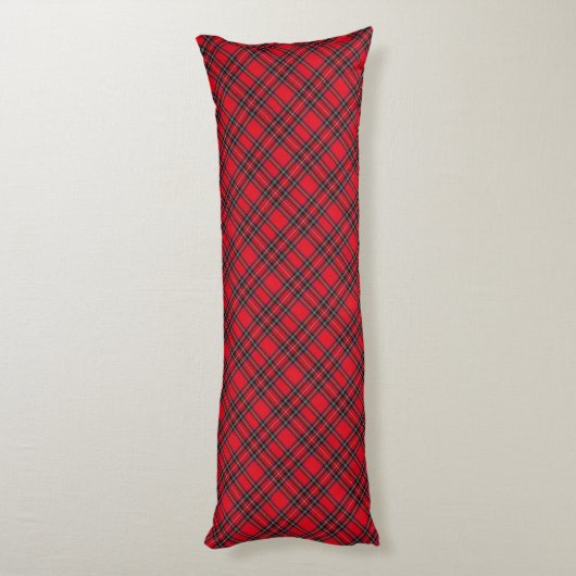 Royal Stewart tartan red black plaid Lichaamskussen (Achterkant (Verticaal))