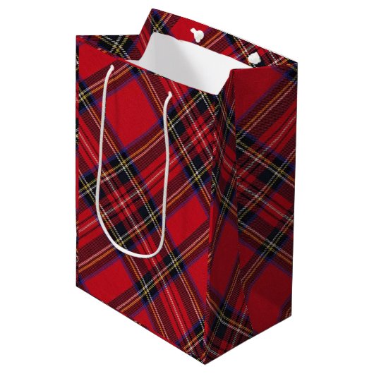 Royal Stewart tartan red black plaid Medium Cadeauzakje (Voorkant Gekanteld)