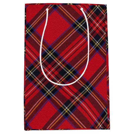 Royal Stewart tartan red black plaid Medium Cadeauzakje (Voorkant)