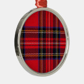 Royal Stewart tartan red black plaid Metalen Ornament (Rechts)