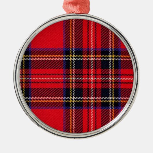 Royal Stewart tartan red black plaid Metalen Ornament (Voorkant)